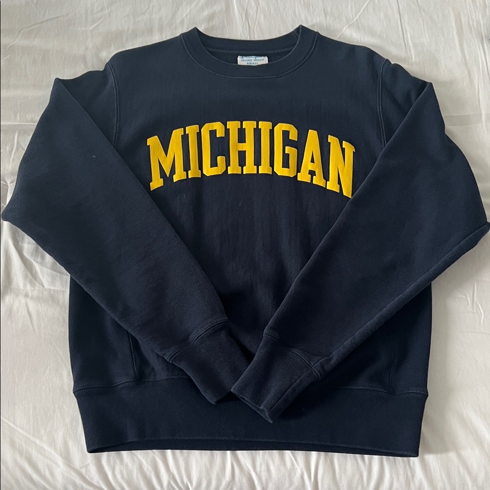 Champion University of Michigan Crewneck Sweatshirt in Navy